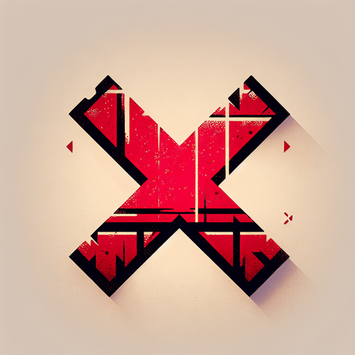 Red x western inspired.
Single Game Texture. In-Game asset. 2d. Blank background. High contrast. No shadows.