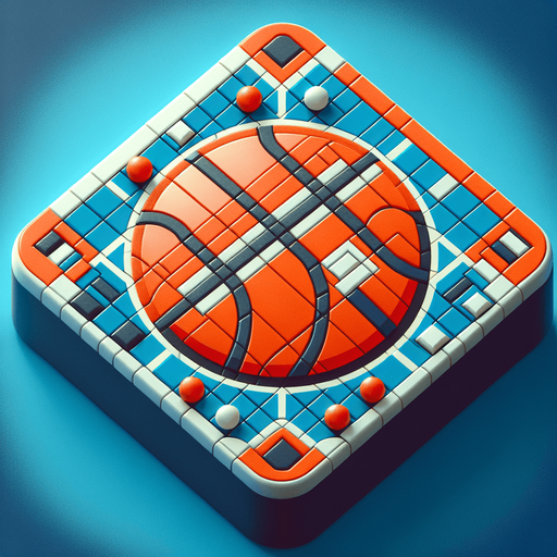 Basketball.
Single Game Texture. In-Game asset. 2d. Blank background. High contrast. No shadows.