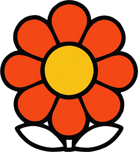 Çiçek kuş bakışı.
In-Game asset.  2d.  High contrast.  No shadows