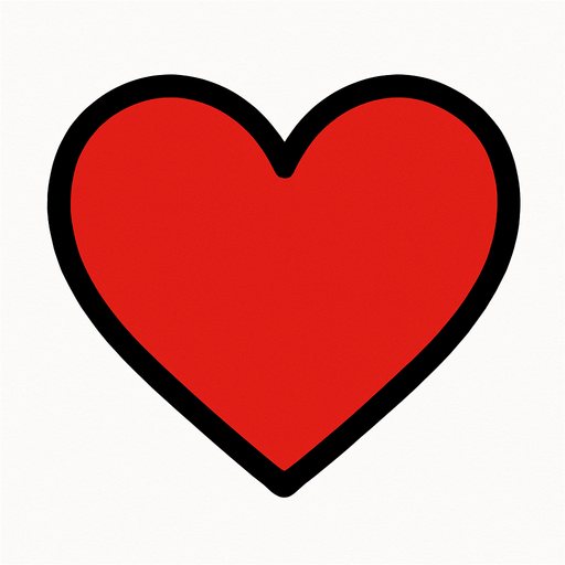red heart.
In-Game asset.  2d.  High contrast.  No shadows