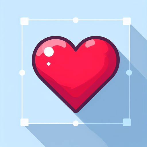 red heart.
Single Game Texture. In-Game asset. 2d. Blank background. High contrast. No shadows.