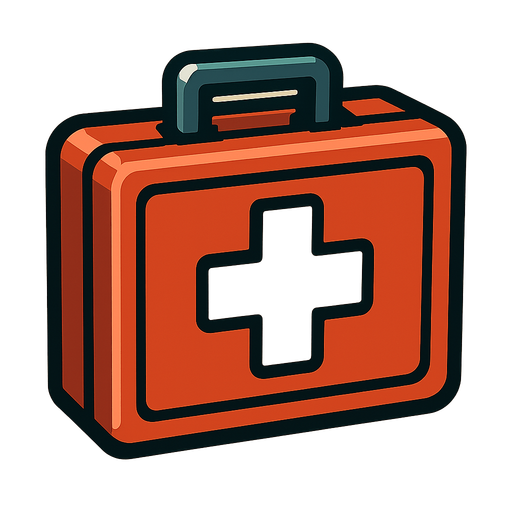 Medkit.
In-Game asset.  2d.  High contrast.  No shadows