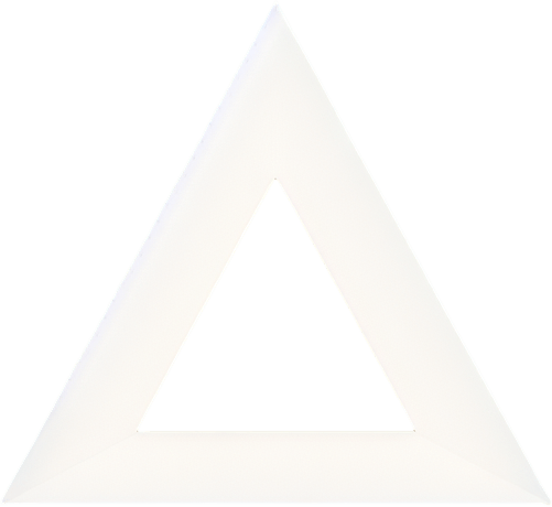Plain Uniform White 2D triangle made of light