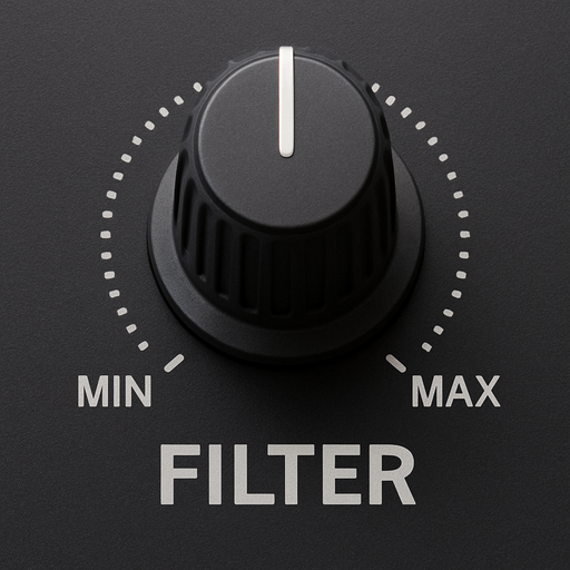 Dj deck filter knob. Front view