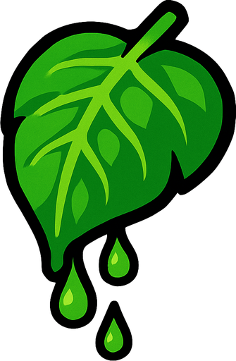 Yeşil yaprak süzülen.
In-Game asset.  2d.  High contrast.  No shadows