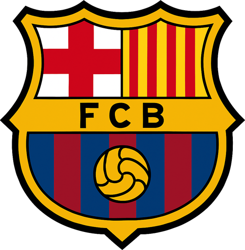 Barcelona logo oluştur.
In-Game asset.  High contrast.  No shadows