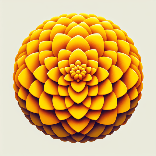 A round yellow flower. Top down view.
Single Game Texture. In-Game asset. 2d. Blank background. High contrast. No shadows.