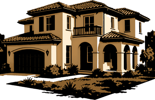 realistic villa.
In-Game asset.  2d.  High contrast.  No shadows