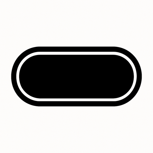 Yazısız siyah button.
In-Game asset.  2d.  High contrast.  No shadows