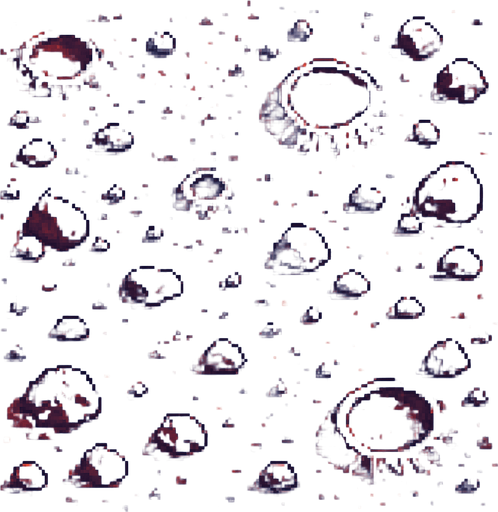 Pixel Mars zemini olsun. Top down olsun.
In-Game asset.  2d.  High contrast.  No shadows