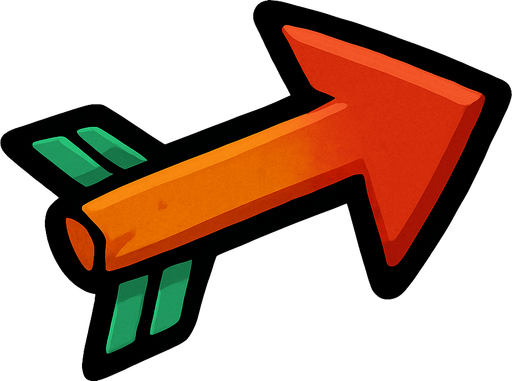 arrow.
In-Game asset.  2d.  High contrast.  No shadows