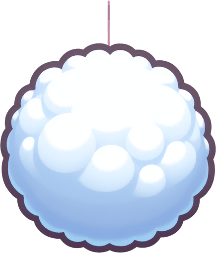 snowball of soft snow Single Game Texture. In-Game asset. 2d. Blank background. High contrast. No shadows.