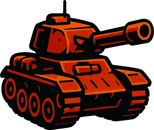 enemy tank.
In-Game asset.  2d.  High contrast.  No shadows