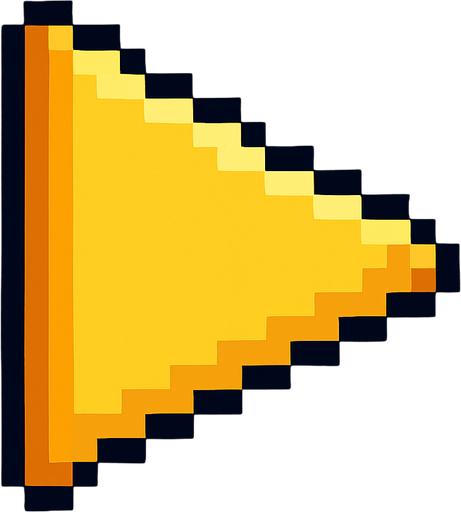 draw a left facing 2d pixel game button. Yellow. Like this ▶️.
In-Game asset.  2d.  High contrast.  No shadows