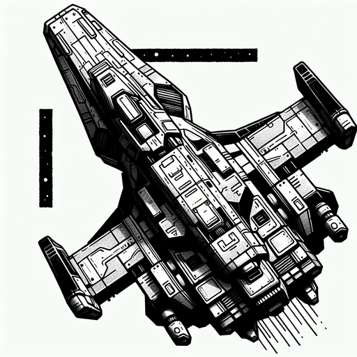 Spaceship facing upward.
Single Game Texture. In-Game asset. 2d. Blank background. High contrast. No shadows.