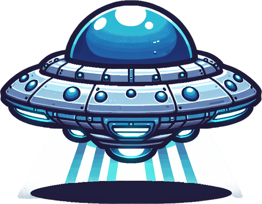 A RIVAL UFO PNG.
Single Game Texture. In-Game asset. 2d. Blank background. High contrast. No shadows.