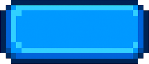 Crea un botón de color azul pixel.
In-Game asset.  2d.  High contrast.  No shadows