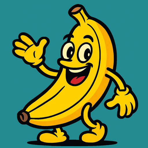 banana cartoon stile.
In-Game asset.  2d.  High contrast.  No shadows