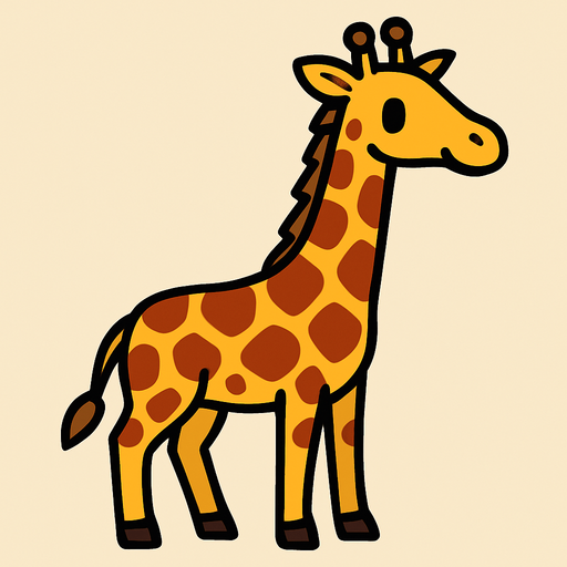 Giraffe.
In-Game asset.  2d.  High contrast.  No shadows