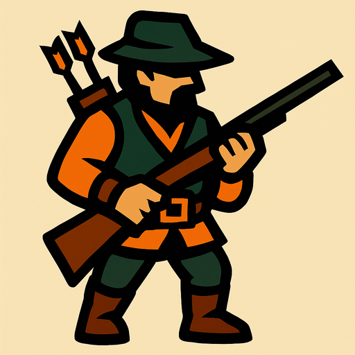 Hunter.
In-Game asset.  2d.  High contrast.  No shadows