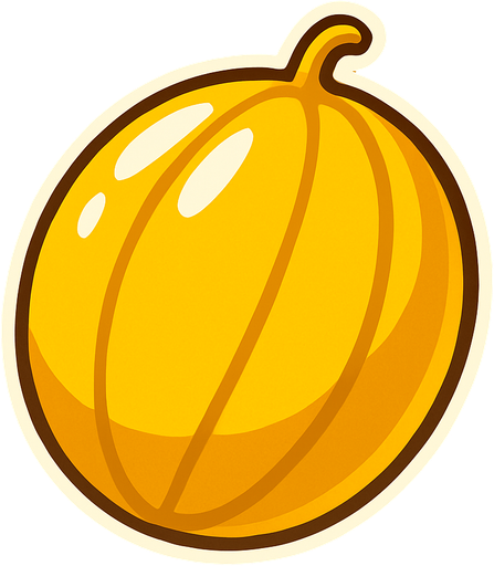 Shiney yellow melon vector.
In-Game asset.  2d.  High contrast.  No shadows