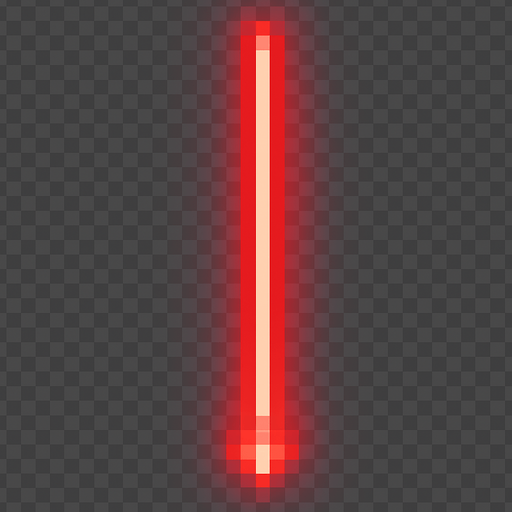 A bright red laser beam for a 2D arcade breakout game.
It should be a narrow vertical beam, glowing with energy and fading slightly toward the tip.
Style: pixel-art or retro arcade effect.
Straight line, no curve.
Transparent background, top-down view.
Use neon red with a light glow.
Resolution: 16x64 px or 32x128 px..
In-Game asset.  2d.  High contrast.  No shadows