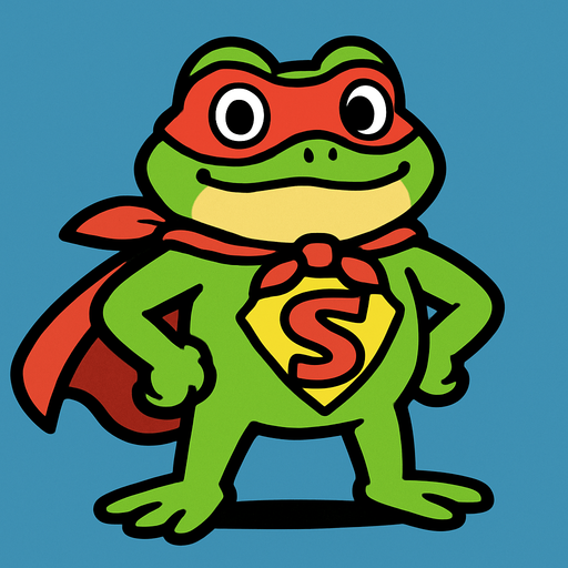 Süper Kurbağa.
In-Game asset.  2d.  High contrast.  No shadows