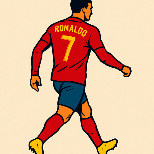 full body ronnaldo.
In-Game asset.  2d.  High contrast.  No shadows. top olmasın. turned away. no ball