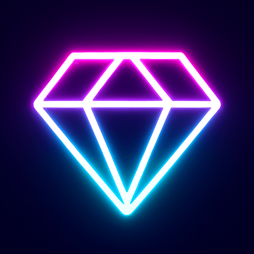 Neon diamond.
In-Game asset.  2d.  High contrast.  No shadows