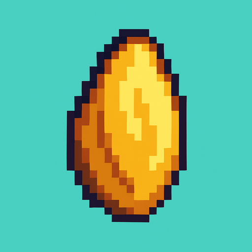 Mango seed 8bit.
In-Game asset.  2d.  High contrast.  No shadows