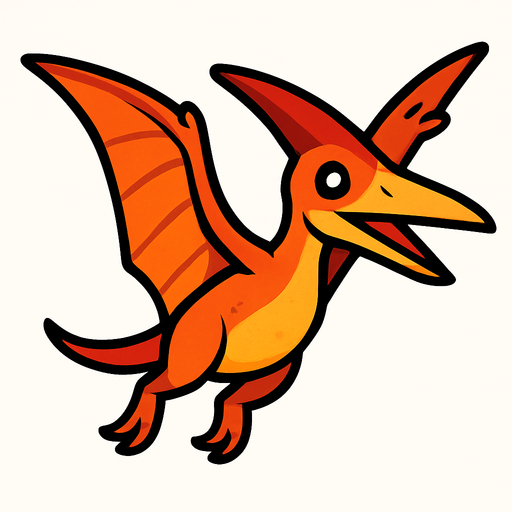 Uçan bir dinazor.
In-Game asset.  2d.  High contrast.  No shadows