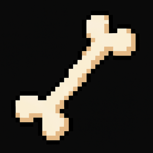 Piksel kemik.
In-Game asset.  2d.  High contrast.  No shadows