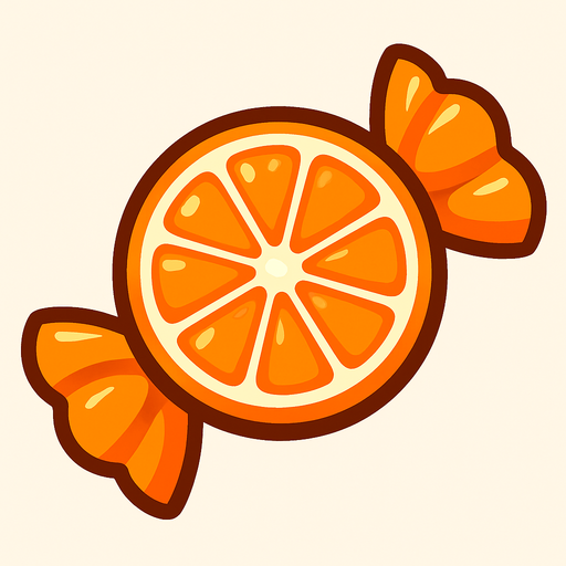 candy orange.
In-Game asset.  2d.  High contrast.  No shadows