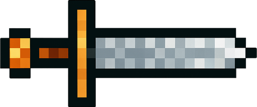 espada de pixeles orizontal.
In-Game asset.  2d.  High contrast.  No shadows