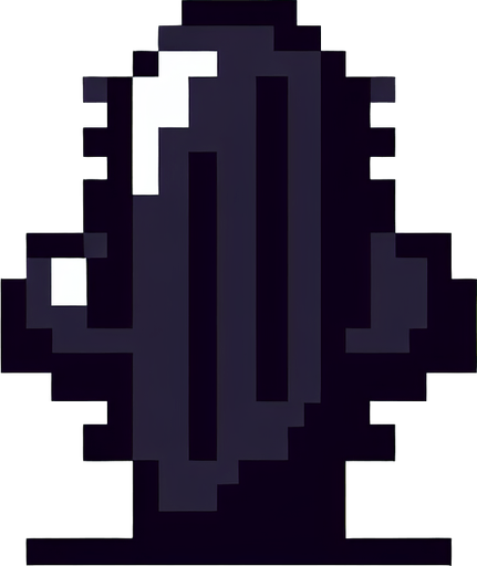 2D Black Pixel Art Cactus.
Single Game Texture. In-Game asset. 2d. Blank background. High contrast. No shadows.