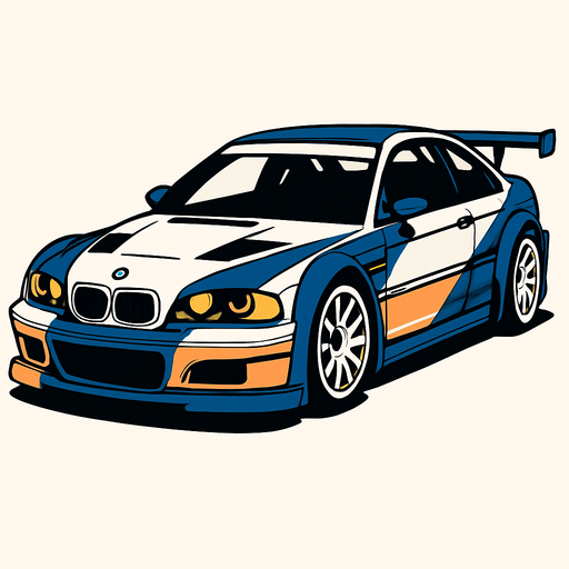 BMW M3 gtr.
In-Game asset.  2d.  High contrast.  No shadows