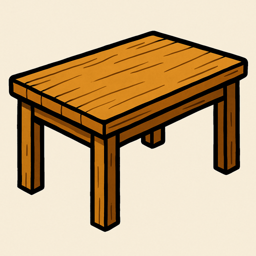 Do flat empty table.
In-Game asset.  2d.  High contrast.  No shadows