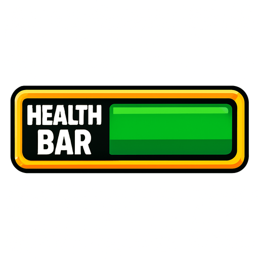 Health bar, grandyan, green,.
In-Game asset.  2d.  High contrast.  No shadows
