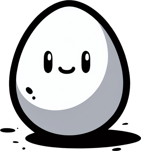 Cartoon egg.
Single Game Texture. In-Game asset. 2d. Blank background. High contrast. No shadows.