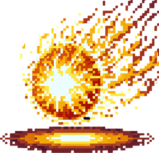 pixel art fireball,.
Single Game Texture.  No shadows