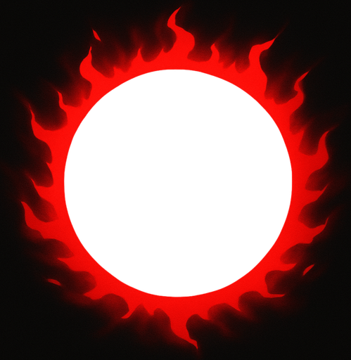 black orb with red aura.
In-Game asset.  2d.  High contrast.  No shadows
