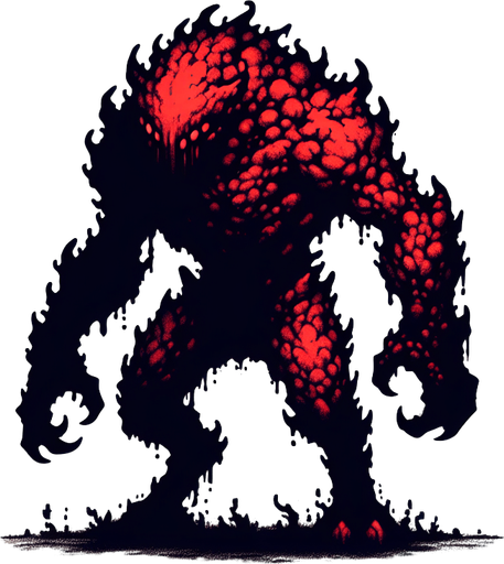 monster dark red meta blu.
Single Game Texture.  In-Game asset.  2d.  Blank background.  High contrast.  No shadows