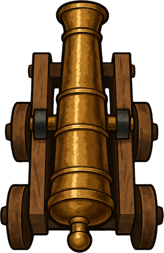 17. century bronze cannon for seaside only naked shooting cannon topdownlook medieval-semirealistic,..
In-Game asset.  2d.  High contrast.  No shadows