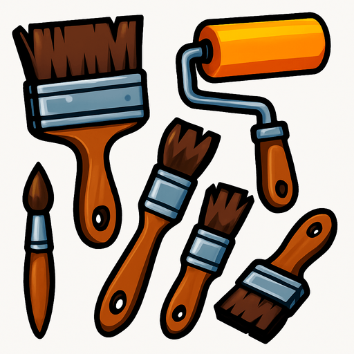 Pack of different brushes.
In-Game asset.  High contrast.  No shadows. 3D
