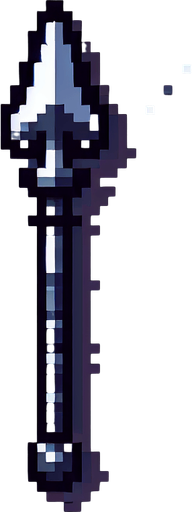 pixealrt spear.
Single Game Texture. In-Game asset. 2d. Blank background. High contrast. No shadows.