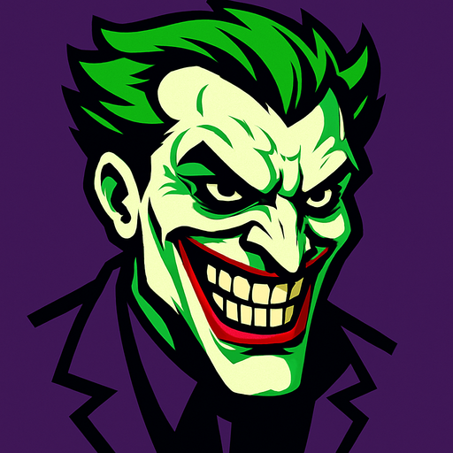 Süper kötü olan joker'in kafasını oluştur.
In-Game asset.  High contrast.  No shadows