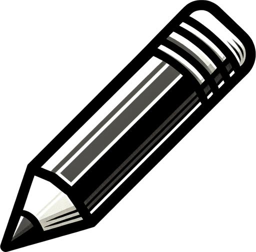 Pencil.
Single Game Texture.  In-Game asset.  2d.  Blank background.  High contrast.  No shadows