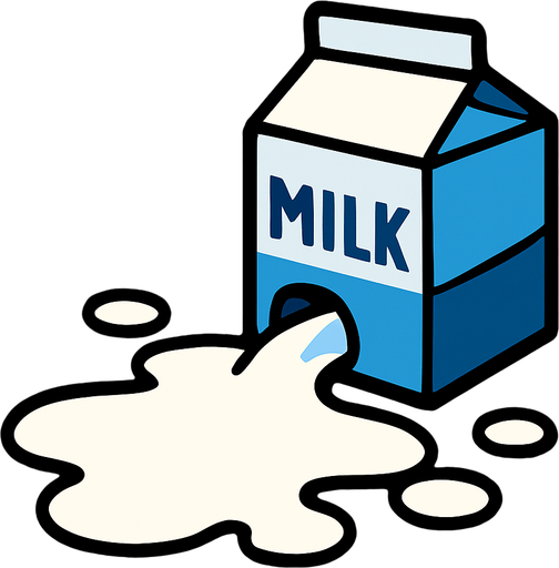 spilled milk.
In-Game asset.  2d.  High contrast.  No shadows