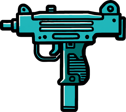 Uzi çiz.
In-Game asset.  2d.  High contrast.  No shadows
