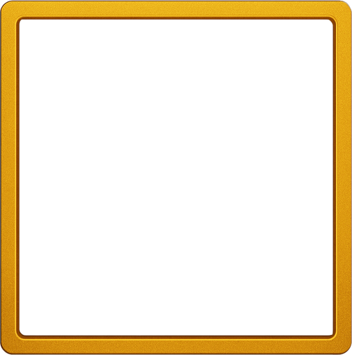 Marco cuadrado, delgado color dorado con un fondo blanco.
In-Game asset.  2d.  High contrast.  No shadows. card